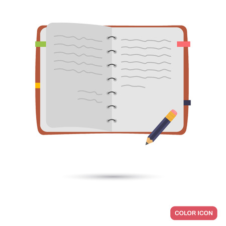 Open notebook color flat icon for web and mobile designのイラスト素材