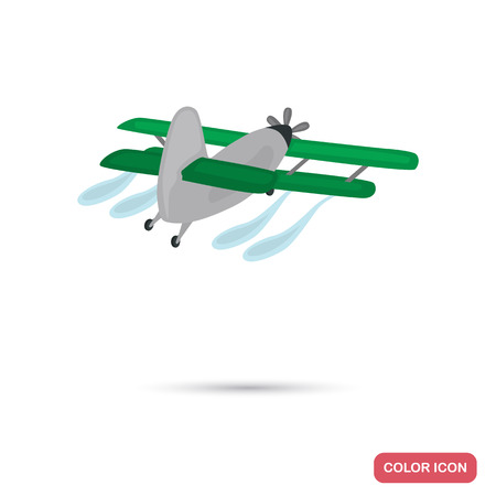 The plane sprays pesticides color flat icon for web and mobile designのイラスト素材