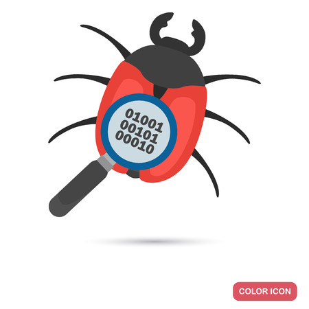 Computer bug color flat icon on a plain background.のイラスト素材