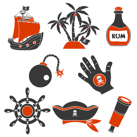 Pirates simple icons setのイラスト素材