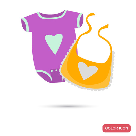 Baby body and bib color flat iconのイラスト素材
