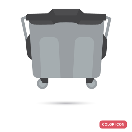 Outdoor trash can color flat iconのイラスト素材