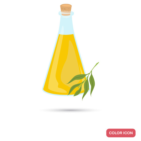 Tea tree oil bottle color flat iconのイラスト素材