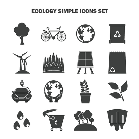 Ecology simple icons setのイラスト素材