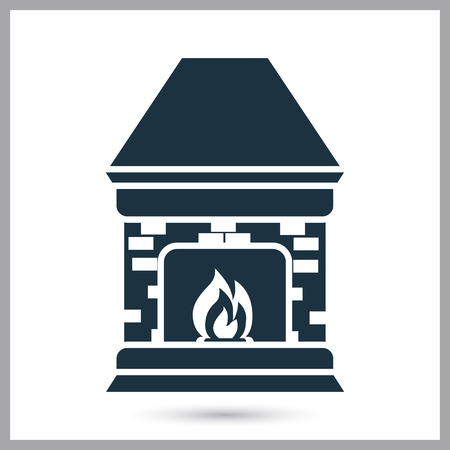 Home fireplace simple iconのイラスト素材