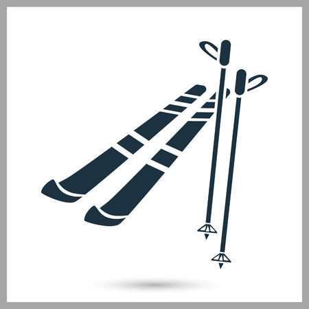 Ski simple icon vector illustration.のイラスト素材