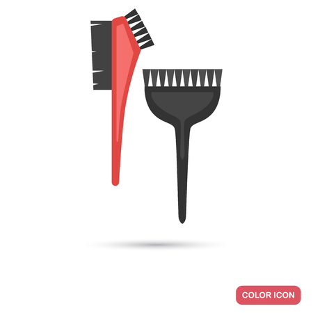 Hair pain brushes color flat icon.のイラスト素材