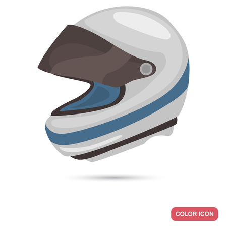 Sport car pilot helmet color flat iconのイラスト素材