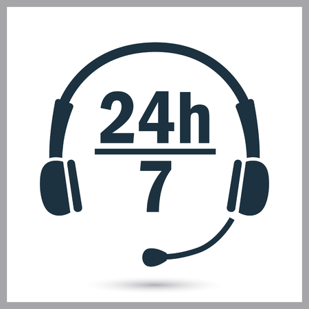 24 hour operator service simple icon for web and mobile designのイラスト素材