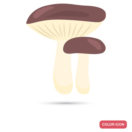 Mushroom russet color flat icon for web and mobile designのイラスト素材