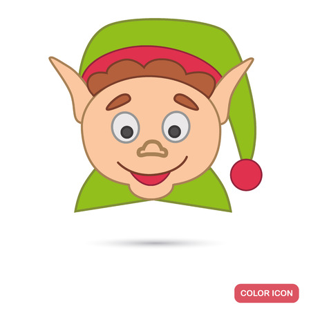 Christmas elf color flat icon for web and mobile designのイラスト素材