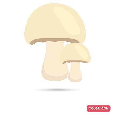 Champignon mushrooms color flat icon for web and mobile designのイラスト素材