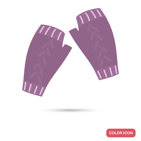 Female winter mittens colored flat icon for web and mobile designのイラスト素材