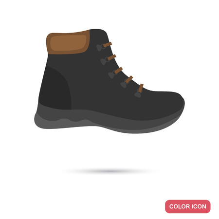 Men winter shoe color flat icon for web and mobile designのイラスト素材