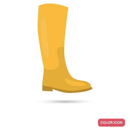Rain rubber boot colored flat icon for web and mobile designのイラスト素材