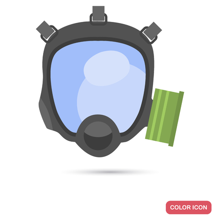 Modern gas mask color flat icon for web and mobile designのイラスト素材