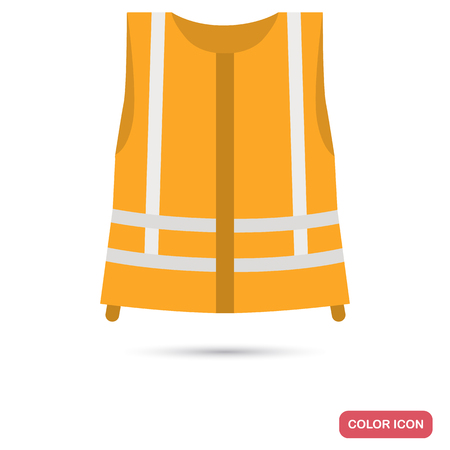 Construction vest color flat icon for web and mobile designのイラスト素材