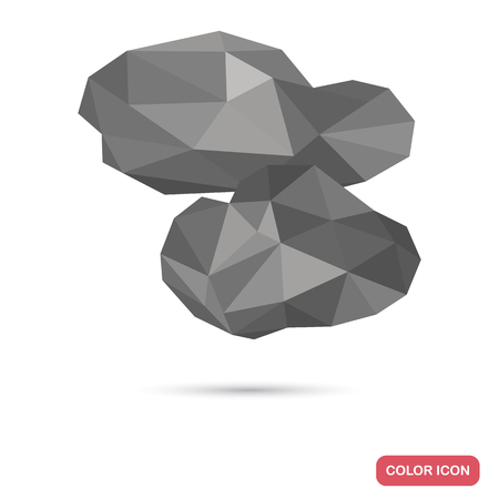 Thunderclouds in polygon style color iconのイラスト素材
