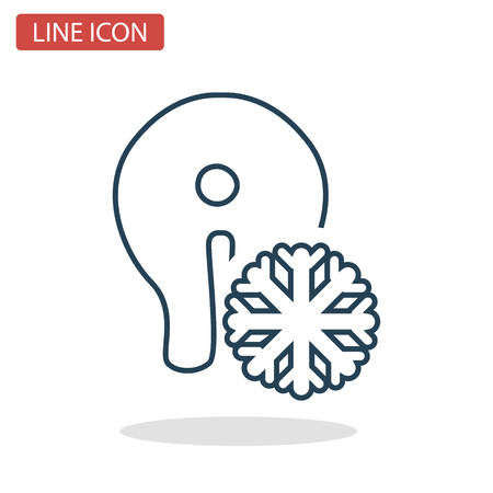 Frozen fish line icon for web and mobile designのイラスト素材