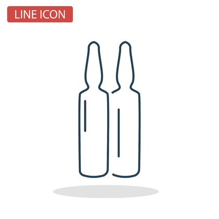 Medical vaccines line icon for web and mobile designのイラスト素材