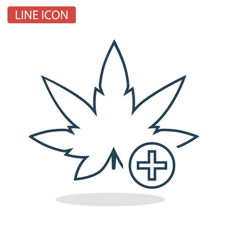 Medical marijuana line icon for web and mobile design.のイラスト素材