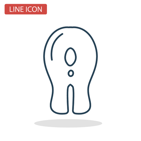 Fish piece line icon for web and mobile designのイラスト素材