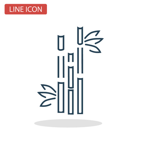 Bamboo line icon for web and mobile designのイラスト素材
