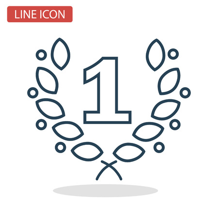 First winner place line icon for web and mobile design.のイラスト素材