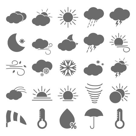 Weather simple icons set for web and mobile designのイラスト素材