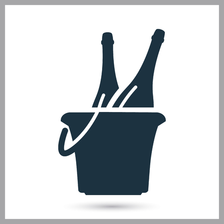 Bucket with two bollles wine simple iconのイラスト素材
