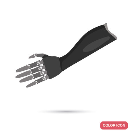 Bionic hand prosthesis color flat iconのイラスト素材