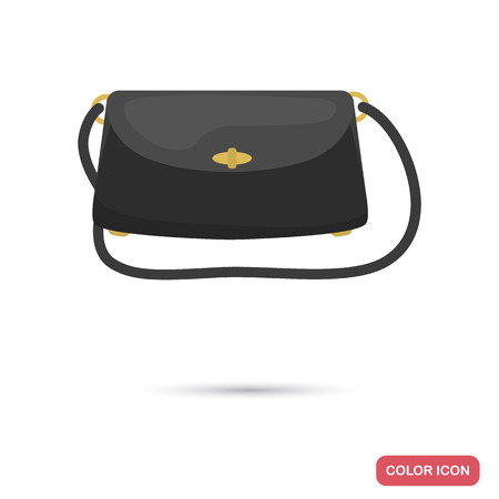 Lady clutch bag color flat icon illustration.のイラスト素材