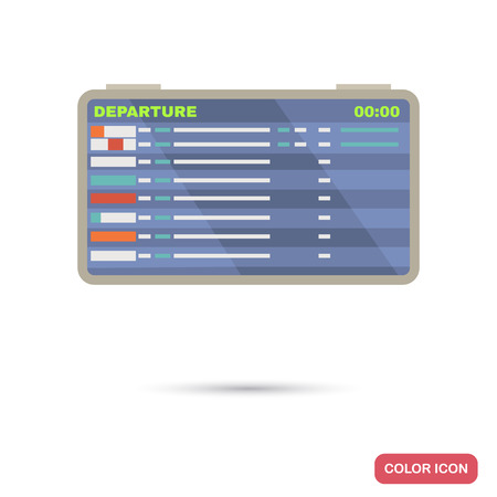 Departure and arrival airport board color flat icon.のイラスト素材