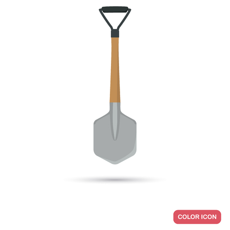 Travel shovel color flat iconのイラスト素材
