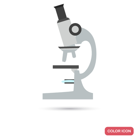 Laboratory microscope color flat iconのイラスト素材