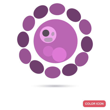 Virus cell under magnification flat color iconVirus cell under magnification flat color iconのイラスト素材