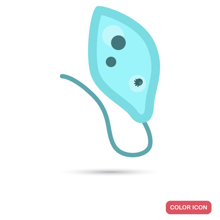 Virus cell under magnification flat color iconVirus cell under magnification flat color iconのイラスト素材