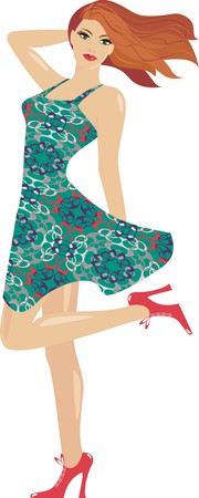 Girl  in  dressのイラスト素材