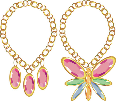 Precious stones set in gold のイラスト素材