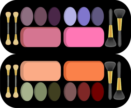 makeup with eye shadow のイラスト素材