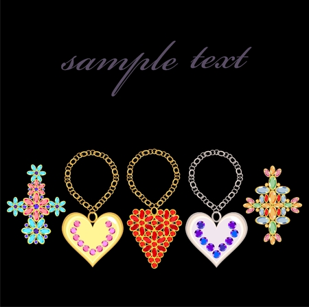 Precious stones set in gold 	のイラスト素材