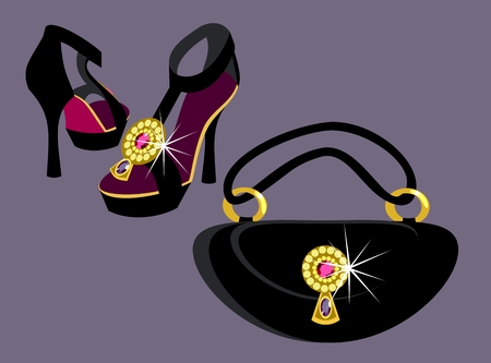 Exclusive shoes and bag.のイラスト素材