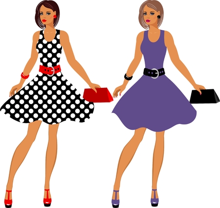 Fashion 80's of last century.のイラスト素材