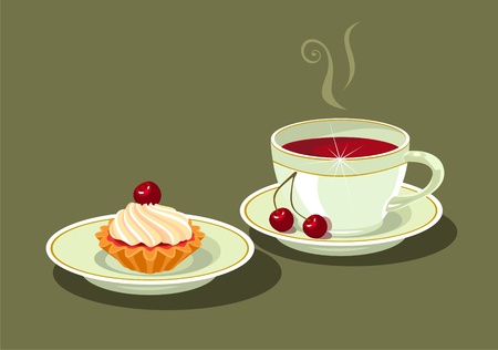 tea and  cake.のイラスト素材