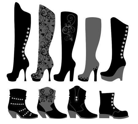 Fashionable ladies shoes in blackのイラスト素材