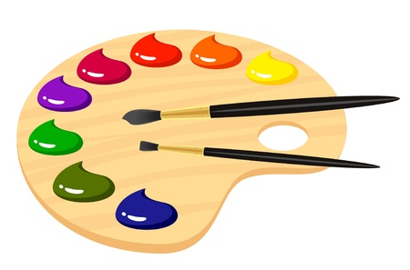 palette with paintsのイラスト素材