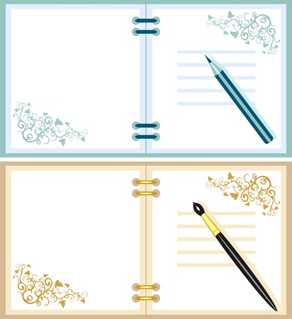 notebook and penのイラスト素材