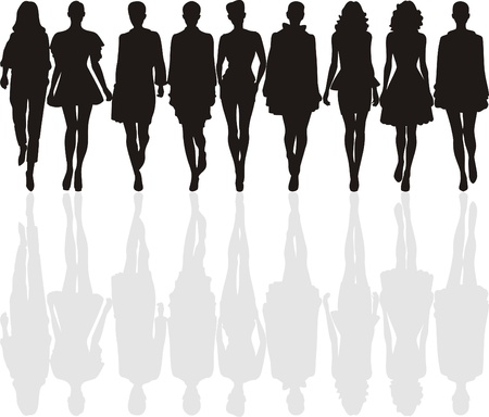 fashion silhouetteのイラスト素材
