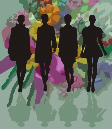 fashion silhouetteのイラスト素材