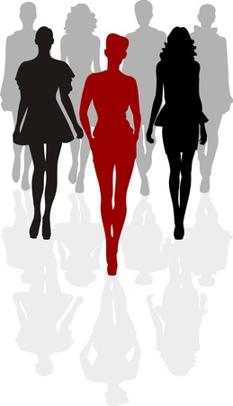 fashion silhouetteのイラスト素材